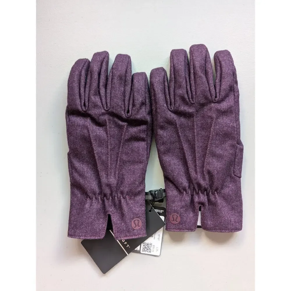 NWT Lululemon City Keeper Gloves Size L/XL HTGT Purple Fleece-Lined